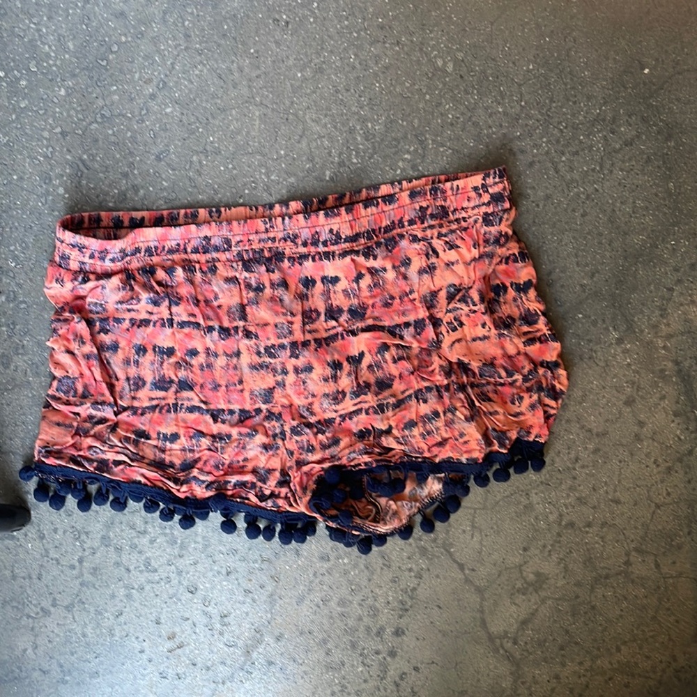 Pom Pom shorts, navy and pink, size 4